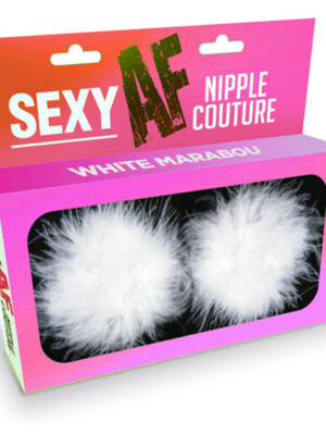 sexy af nipple couture white marabou