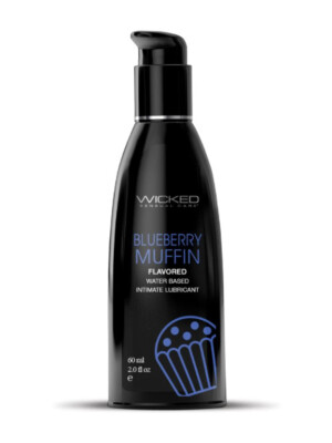 aqua blueberry muffin flavored water based intimate lubricant 2 fl. oz.