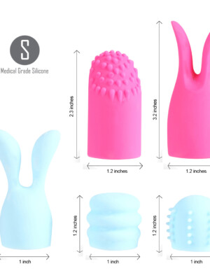 quinn 5 piece silicone attachments pink/blue