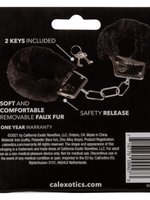 playful furry cuffs black