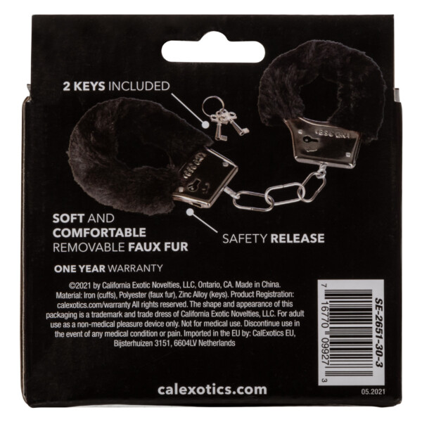 playful furry cuffs black