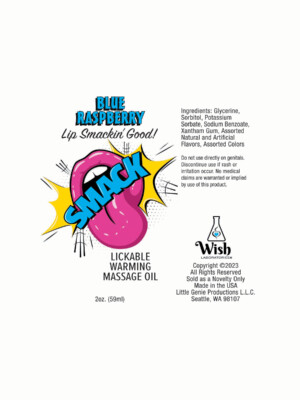 smack warming and lickable massage oil blue raspberry 2 oz smack warming and lickable massage oil blue raspberry 2 oz
