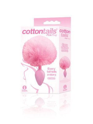 the 9's cottontails silicone bunny tail butt plug pink