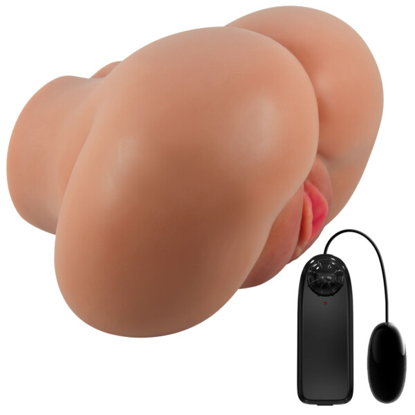 luna realistic vagina and ass vibrator tan