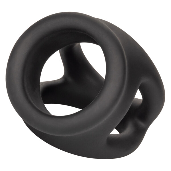 alpha liquid silicone dual cage and ring black ring black