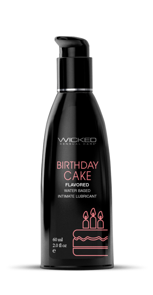aqua birthday cake flavored water based intimate lubricant 2 fl. oz.