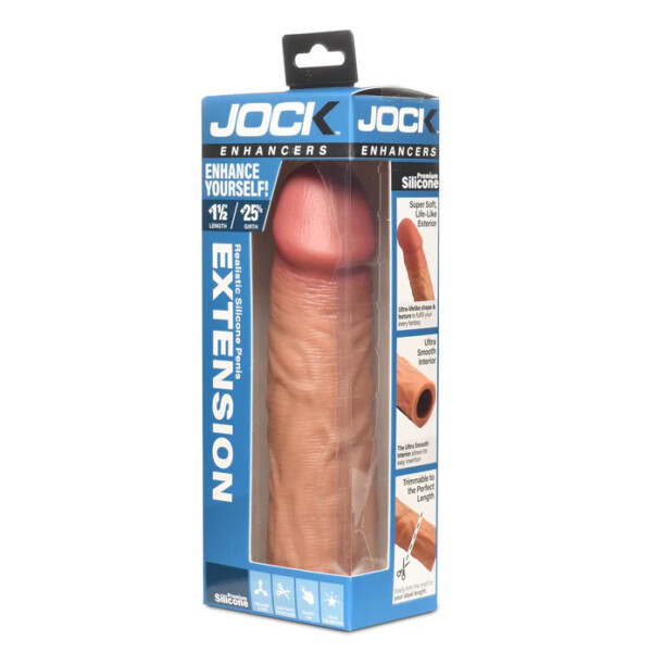 jock 1.5" silicone penis extension sleeve medium