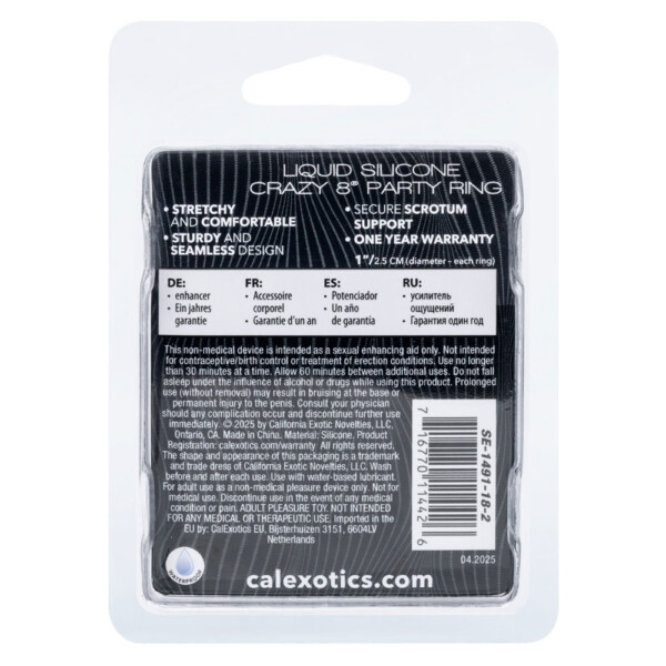 alpha liquid silicone crazy 8 party ring