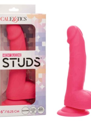 neon silicone studs 6 inch pink