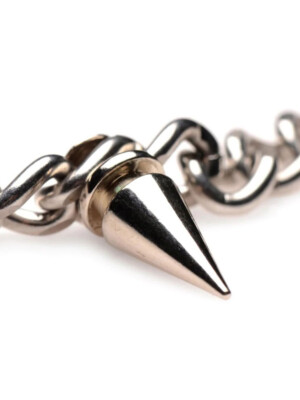 punk spiked necklace silver