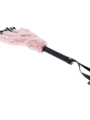 brat faux fur flogger pink/black brat faux fur flogger pink/black