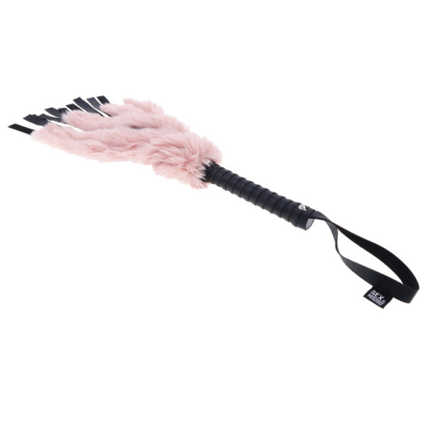 brat faux fur flogger pink/black