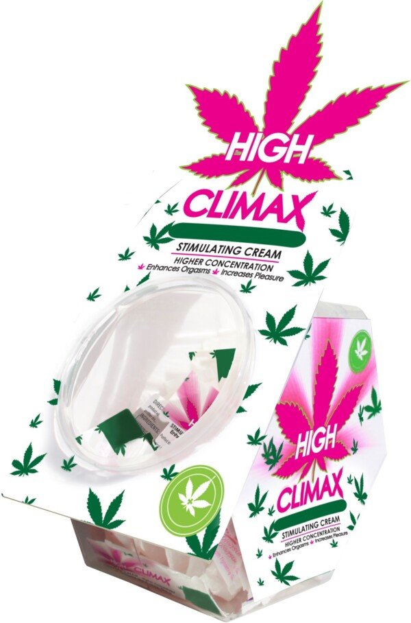 high climax female stimulating cream 0.067 fl. oz. 50 pc. bowl display