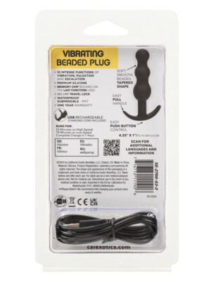 boundless vibrating x5 beaded plug black