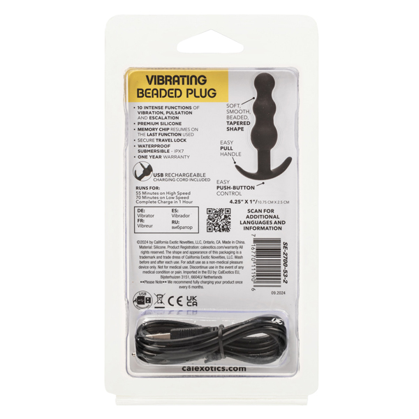 boundless vibrating x5 beaded plug black