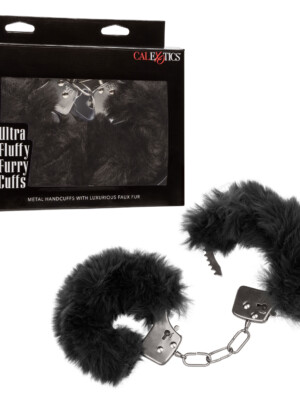 ultra fluffy furry cuffs black
