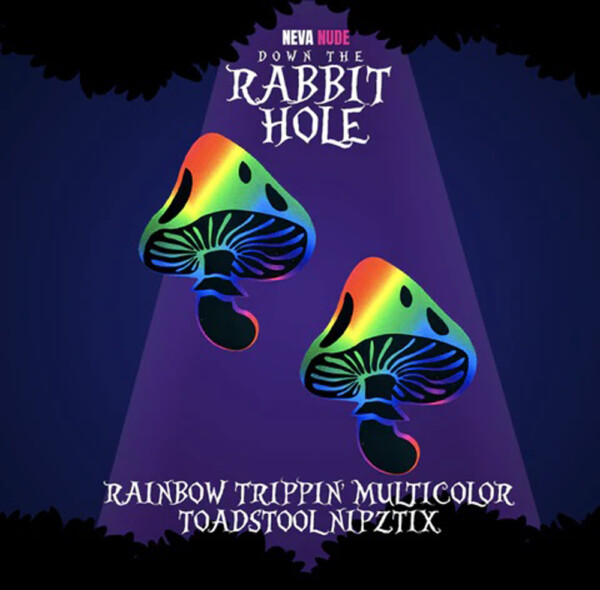 rainbow trippin' psychedelic toadstool nipple cover pasties rainbow trippin' psychedelic toadstool nipple cover pasties