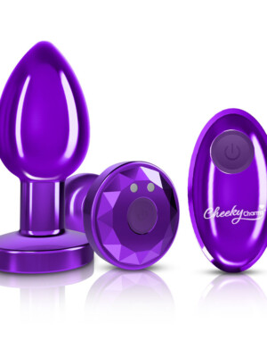 vibrating purple metal remote plug medium