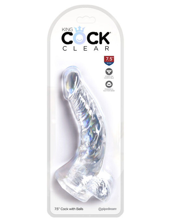 king cock clear 7.5 inch cock with balls king cock clear 7.5 inch cock with balls
