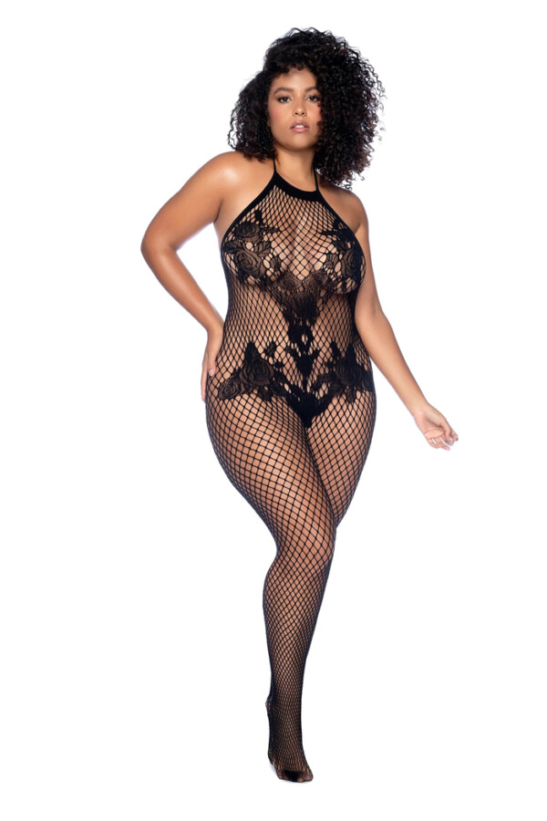 vino noir floral fishnet bodystocking plus o/sx black vino noir floral fishnet bodystocking plus o/sx black