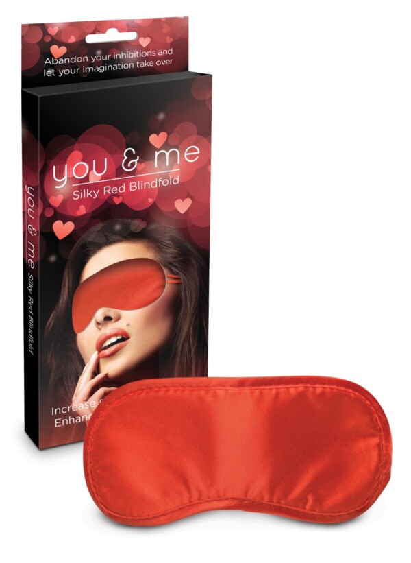 you & me silky red blindfold