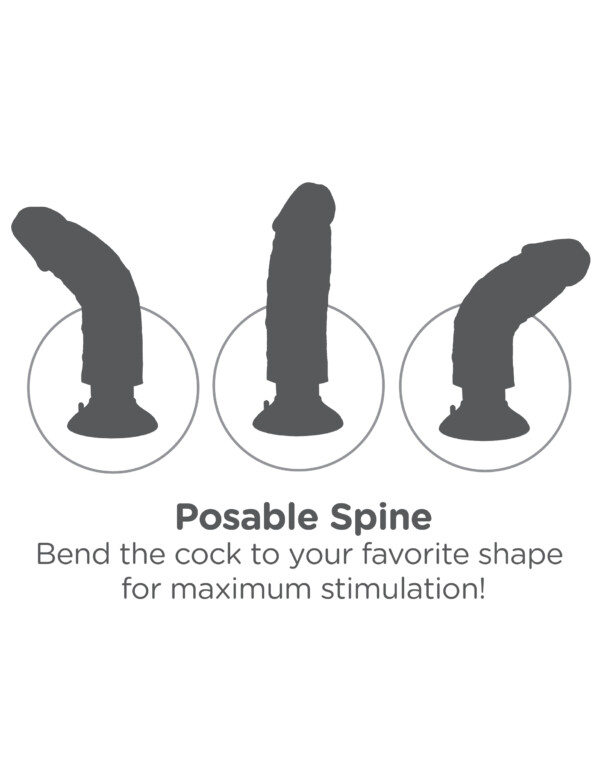 king cock 7 inch vibrating cock brown