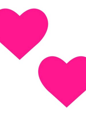 neon pinky tink temperature reactive heart nipple cover pasties