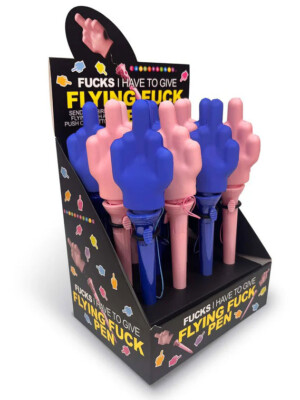 fucks i have to give, flying fuck pen display of 12ct