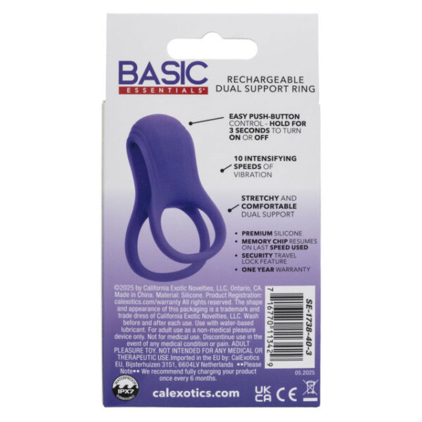 basic essential rechargeable dual support ring purple
