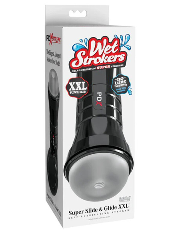 pdx extreme wet stroker super slide & glide xxl frosted