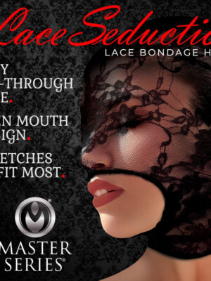 lace seduction lace bondage hood black