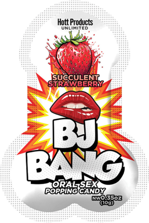 bj bang 1pc oral sex popping candy strawberry 10gm