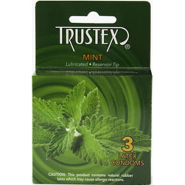 trustex flavored lubricated condoms 3 pack mint