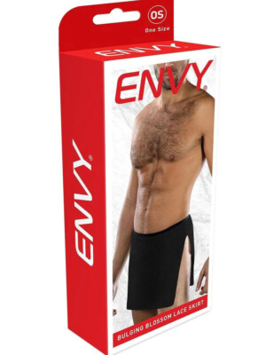 bulging blossom lace skirt os black