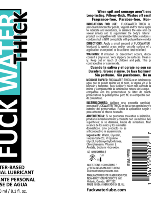 fuck water thick 8oz clear water based lubricant fuck water thick 8oz clear water based lubricant