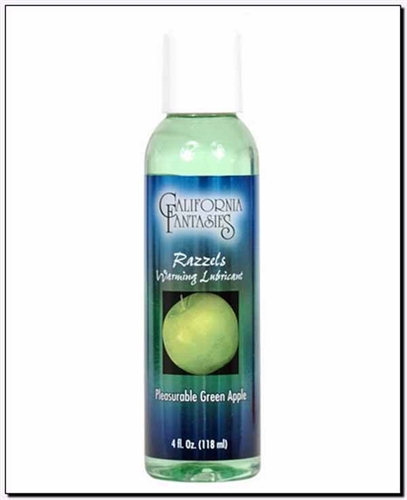 razzels warming lubricant pleasurable green apple 4 oz. bottle