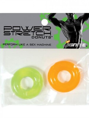 power stretch donuts 2 pack orange and green