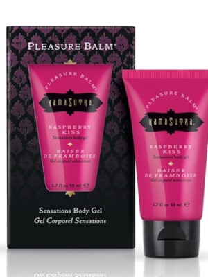pleasure balm sensations body gel raspberry kiss 1.7 fl. oz.