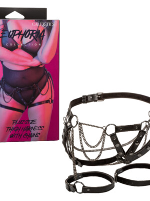 euphoria collection plus size thigh harness with chains black
