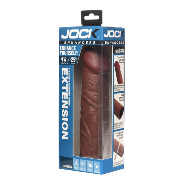 jock 1.5" silicone penis extension sleeve dark