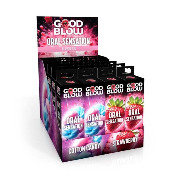 oral sensation gel pop display strawberry/cotton candy 24 count