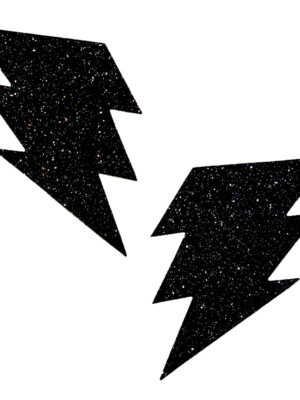 black malice glitter lightning bolt nipztix pasties