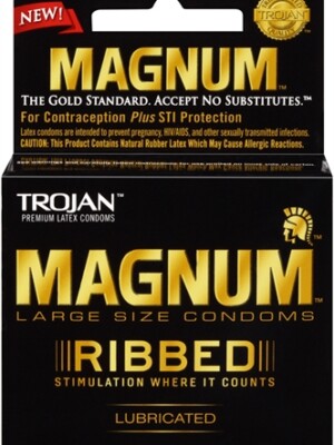 trojan magnum ribbed 3 pack