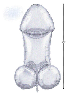 glitterati disco penis 3 foot mylar balloon glitterati disco penis 3 foot mylar balloon