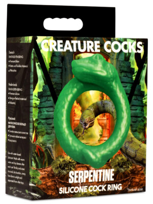 serpentine silicone cock ring green