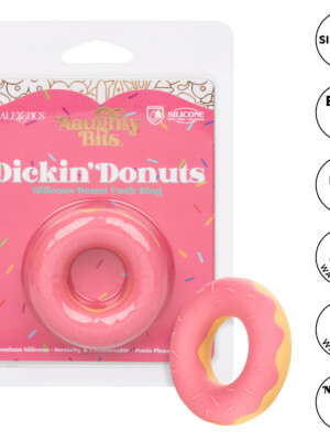 naughty bits dickin donuts silicone donut cock ring pink