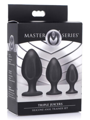 triple juicers silicone anal trainer set black