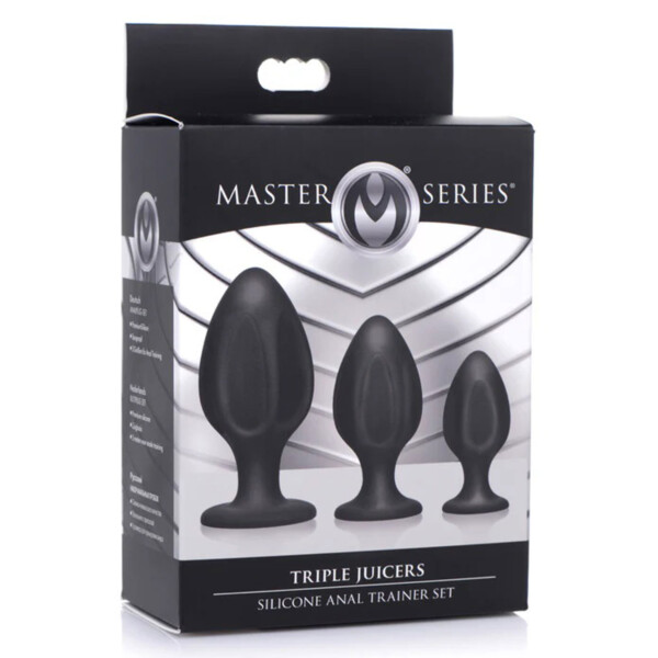 triple juicers silicone anal trainer set black triple juicers silicone anal trainer set black
