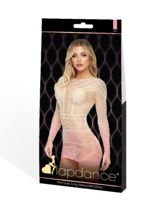 pink dusk long sleeve mini dress os