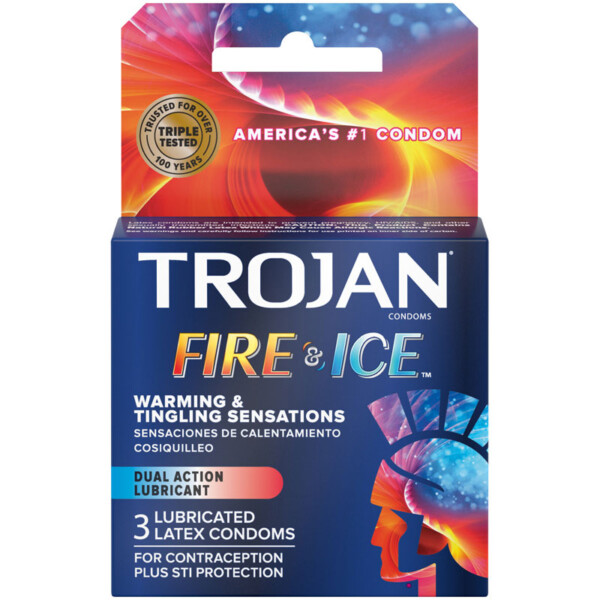 trojan fire and ice dual action lubricated condoms 3 pack trojan fire and ice dual action lubricated condoms 3 pack